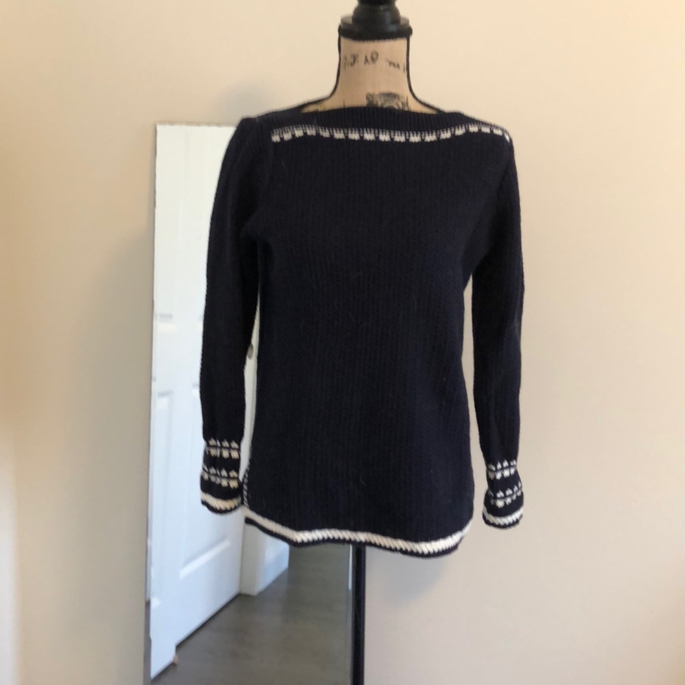 Loft navy boatneck sweater